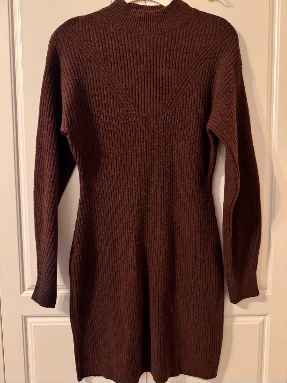 a new day Burgundy Ribbed Long Sleeve Sweater Dress